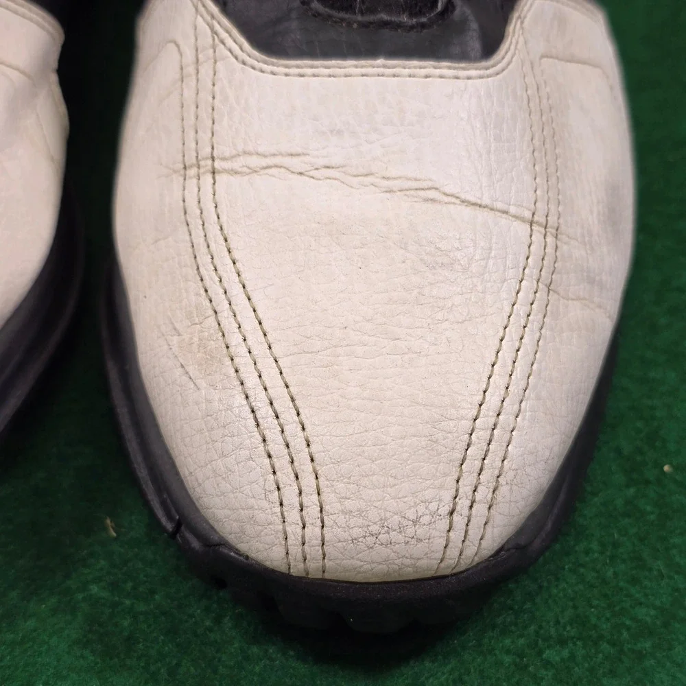 Nike Golf Heritage Shoes Mens 11.5 Black White Leather Spiked 336041-101 Lace Up